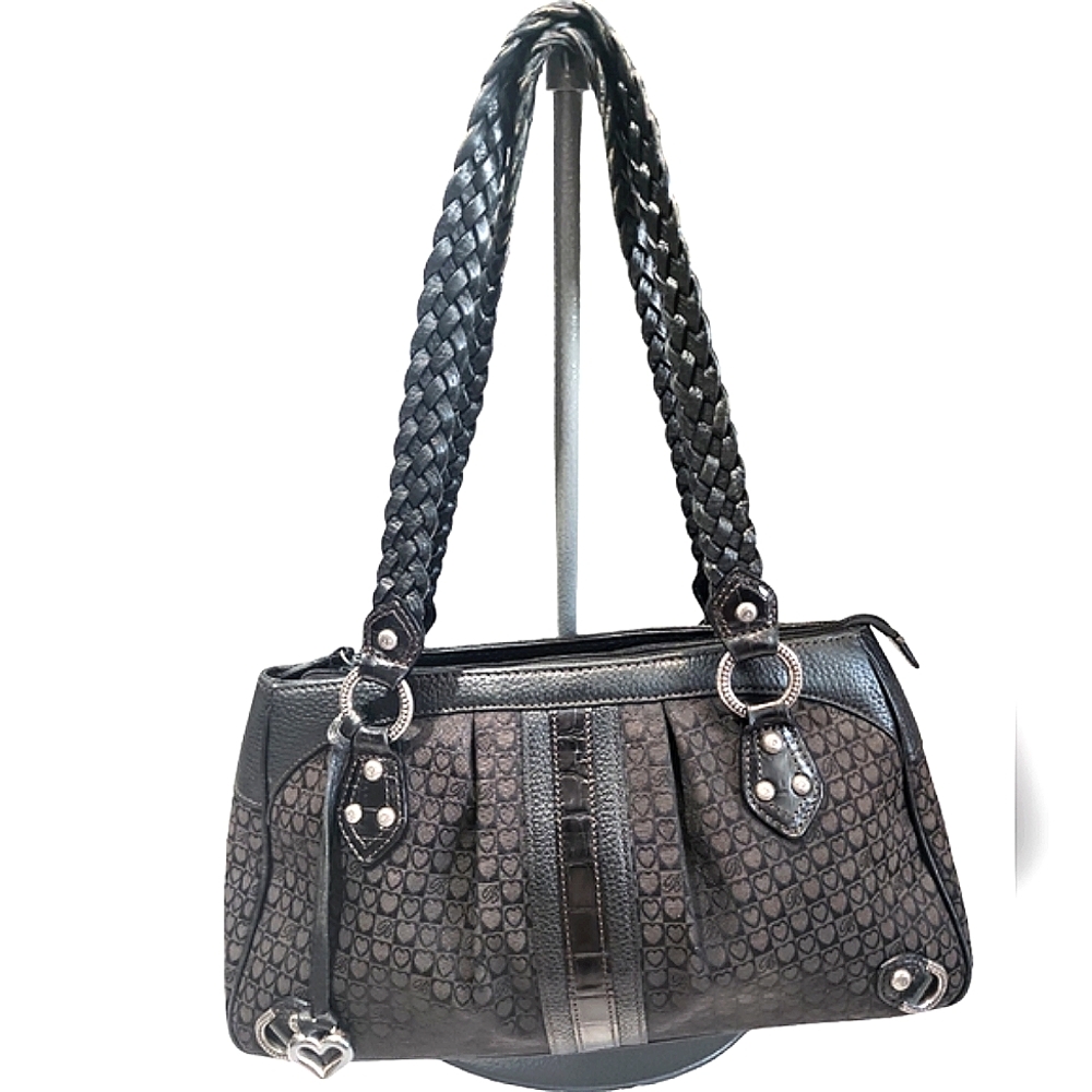 Brighton D626716 Signature Logo Jacquard Black Shoulder Bag